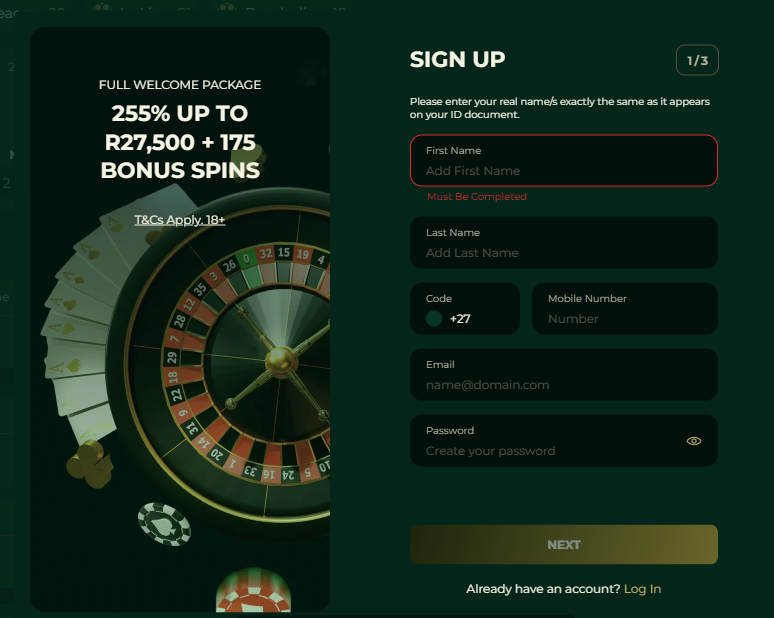 OneBet Sign Up